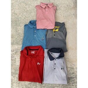 Lot (5) Sz Medium Golf Polos - Peter Millar Summer Comfort Adidas Under Armour